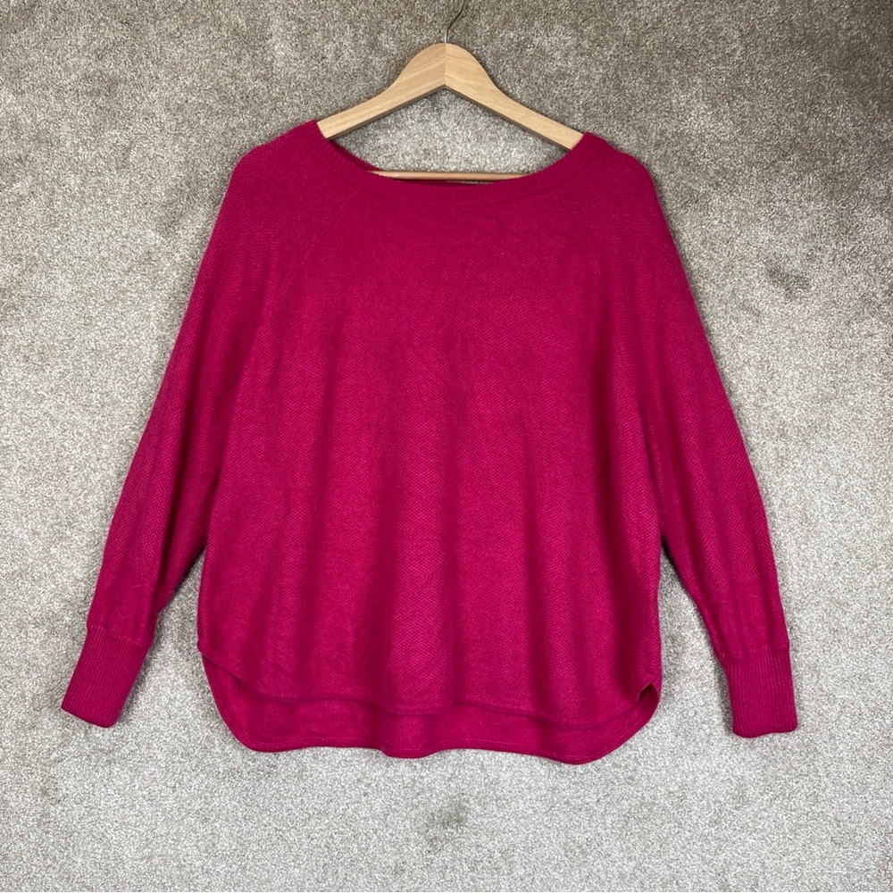 Islefield Sweater Womens Large Pink Silk Cashmere Pullover Long Sleeve- 4230
